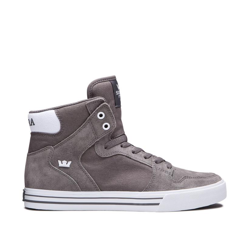 Buty Supra VAIDER - Sneakersy Wysokie Damskie - Ciemny Szare (OGJX-63475)